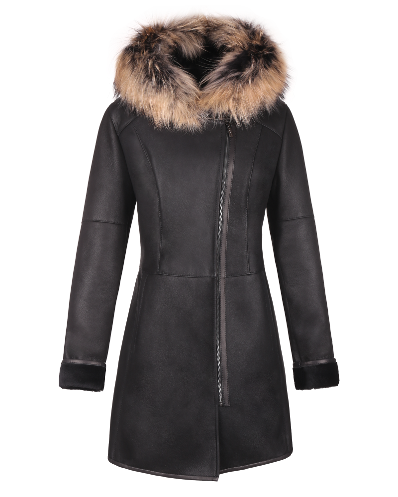 skórzany kożuch damski