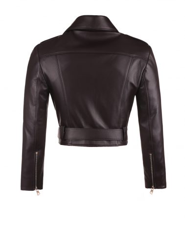 krótka skórzana kurtka do sukienki