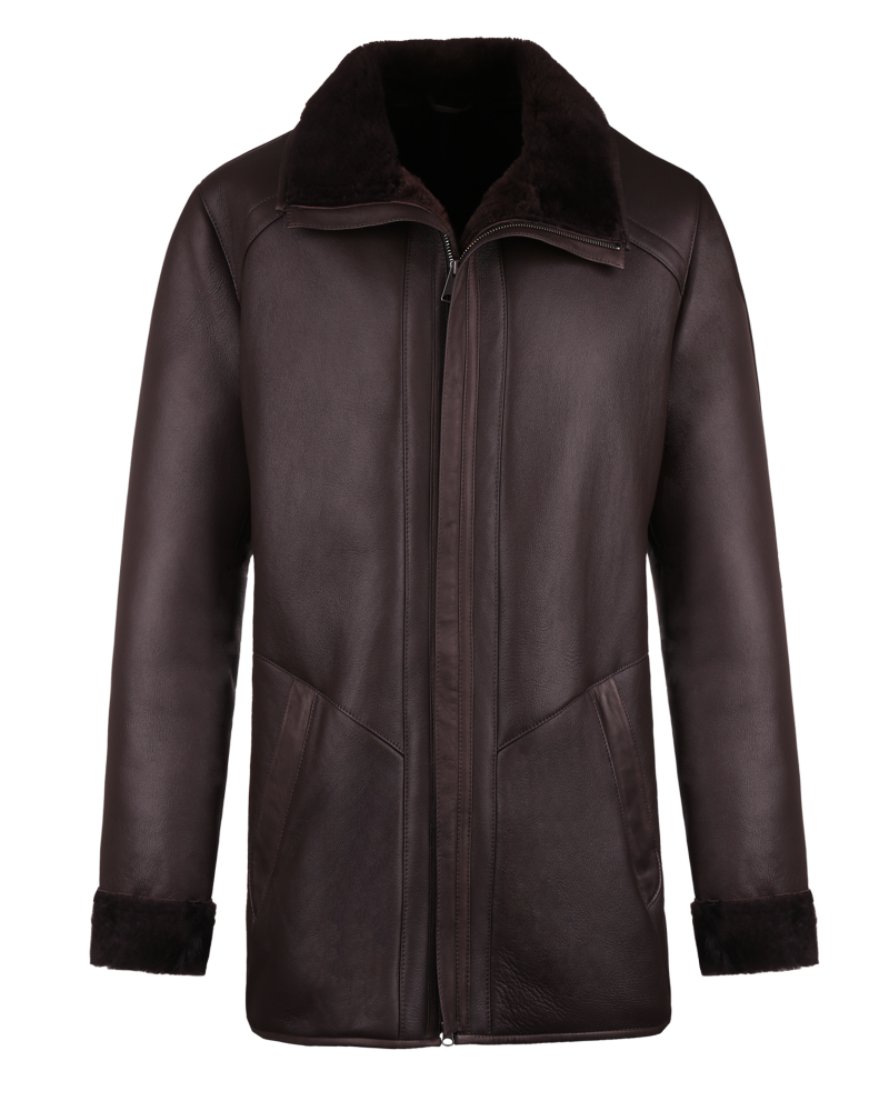 Kożuch ciemny brąz Tomskór