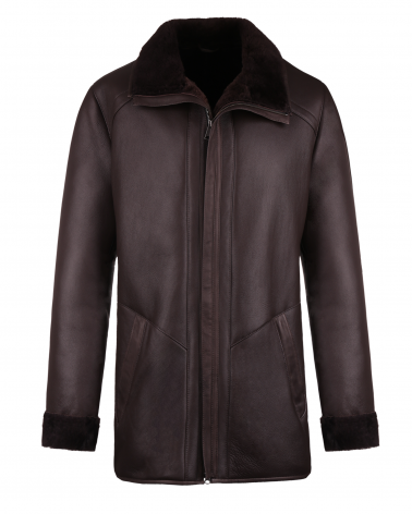 Kożuch ciemny brąz Tomskór