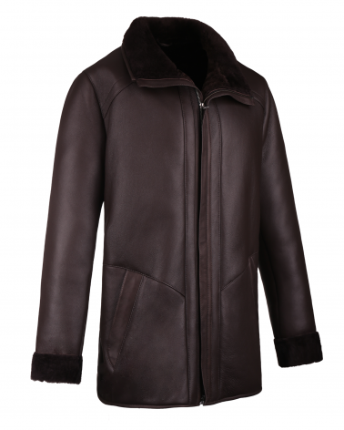 Kożuch ciemny brąz