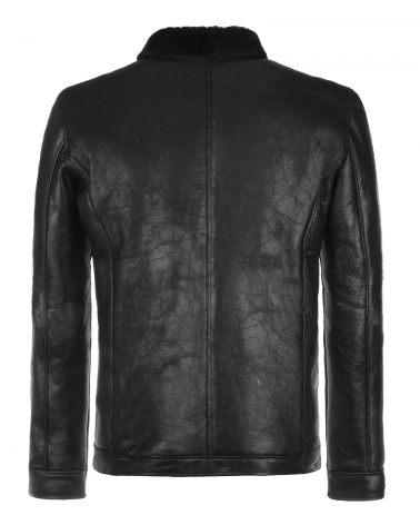 kurtka kożuch kołnierz skórzany