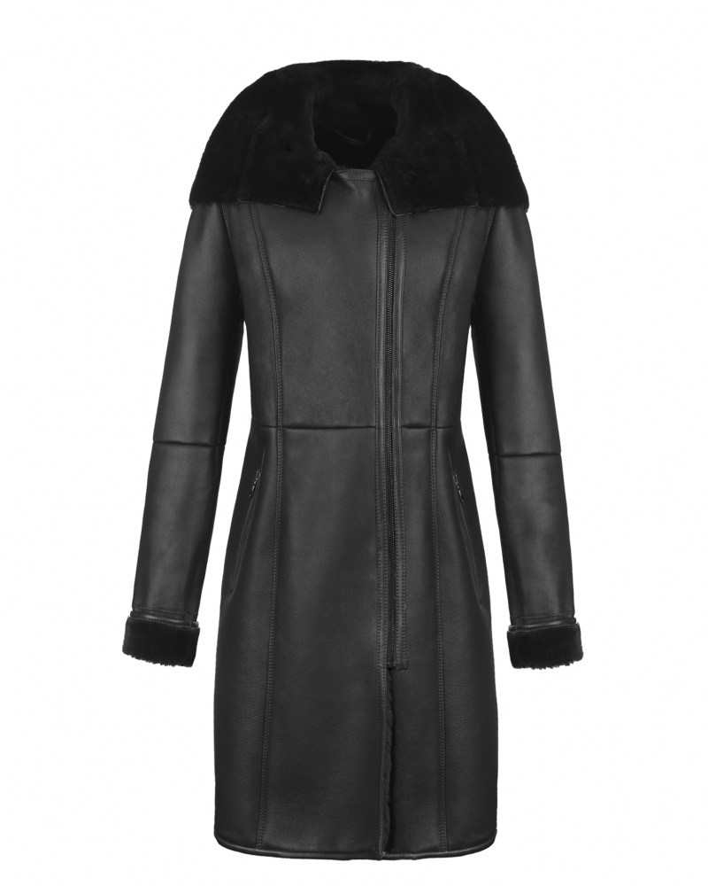 Skórzany kożuch damski