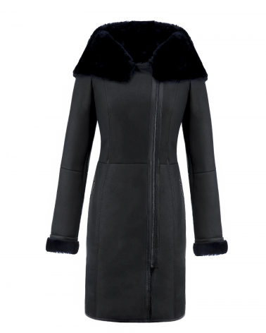 kożuch damski z kapturem