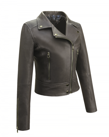 kurtka skórzana ramoneska szara