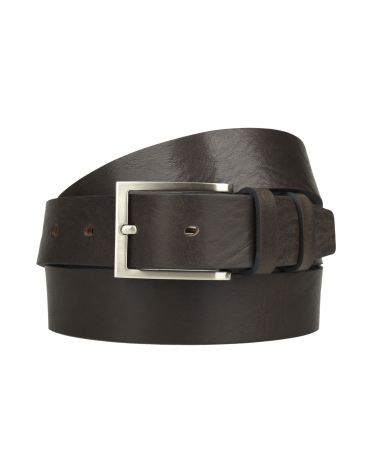 klasyczny ciemnobrązowy pasek skórzany