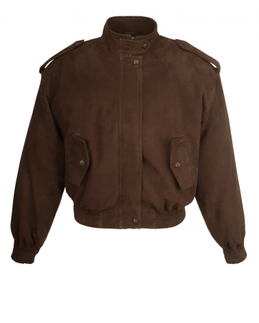 zamszowa kurtka brązowa