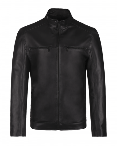 Skórzana Kurtka Męska Paul Czarny