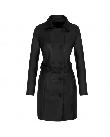 płaszcz skórzany damski