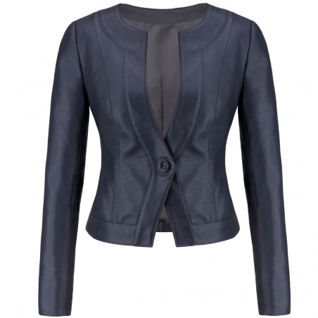 zapinana kurtka skórzana damska