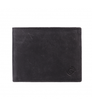 Skórzany portfel męski antyczna czerń