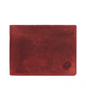 Skórzany męski portfel antyczna czerwień- OUTLET