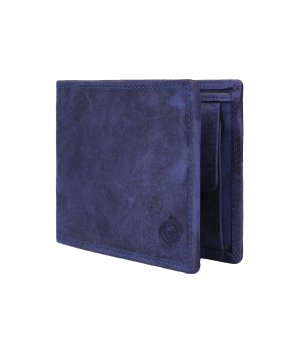 Niebieski portfel skórzany
