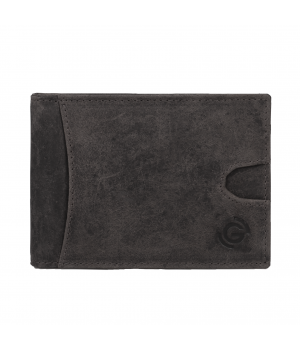 Skórzany portfel męski antyczna czerń