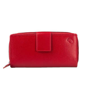 Skórzany portfel damski- czerwony