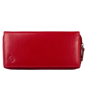 Czerwony portfel damski DUŻY- RFID Skóra Naturalna