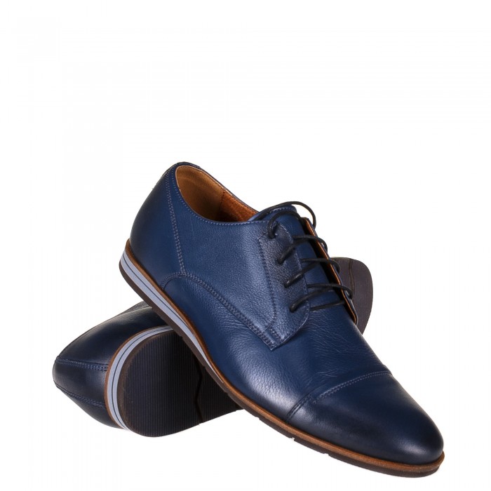 Buty Skórzane Męskie Granatowe Buty Skórzane Męskie Granatowe